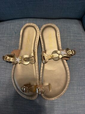 Women's Gold Star-Embellished Slide Sandals